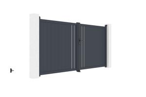 Swing gate 3,5m GIONA H.180 grey aluminium 3