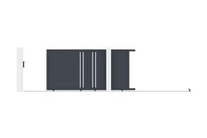Portail coulissant 3,5m GIONA H.180cm aluminium gris 5