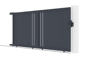 Portail coulissant 3,5m GIONA H.180cm aluminium gris 8