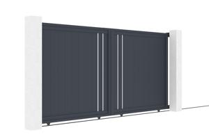 Portail coulissant 3,5m GIONA H.180cm aluminium gris 3