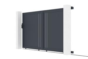 Portail coulissant 3,5m GIONA H.180cm aluminium gris 4
