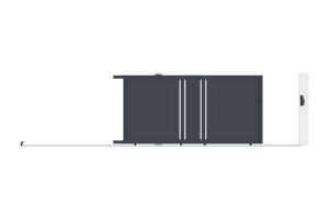 Portail coulissant 3,5m GIONA H.180cm aluminium gris 10