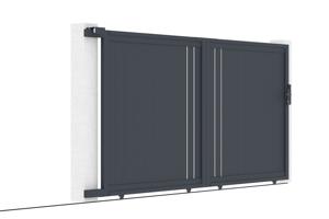 Portail coulissant 3,5m GIONA H.180cm aluminium gris 9