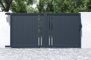 Portail coulissant 3,5m GIONA H.180cm aluminium gris 6