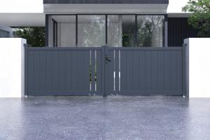 Swing gate 4m GIONA H.120 grey aluminium 2