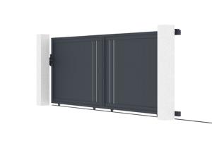 Schuifpoort 4m GIONA H.140 grijs aluminium 4