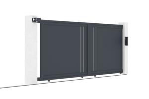 Schuifpoort 4m GIONA H.140 grijs aluminium 9