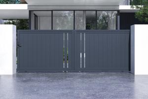 Schuifpoort 4m GIONA H.140 grijs aluminium 2