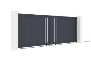 Schuifpoort 4m GIONA H.140 grijs aluminium 3