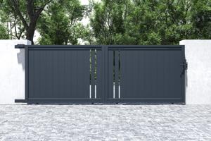 Schuifpoort 4m GIONA H.140 grijs aluminium 6