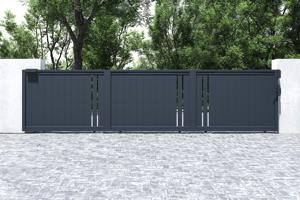 Cancello scorrevole GIONA 6m, altezza 140cm, alluminio grigio 6