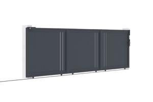 Cancello scorrevole GIONA 6m, altezza 140cm, alluminio grigio 9