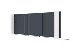 Schiebetor 6m GIONA H.160 graues Aluminium 4