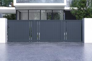 Schiebetor 6m GIONA H.160 graues Aluminium 2