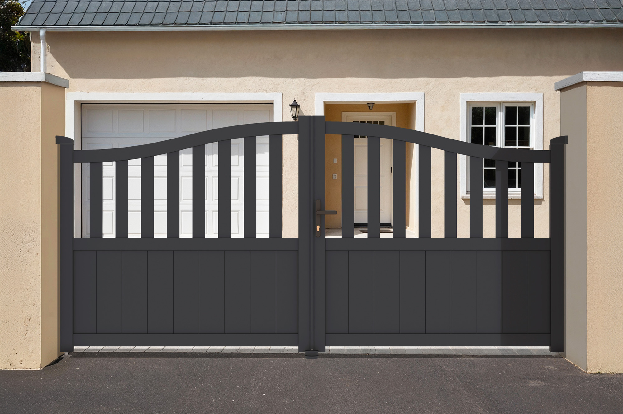 Swing gate 4m MEIJE H.140 grey aluminium 1
