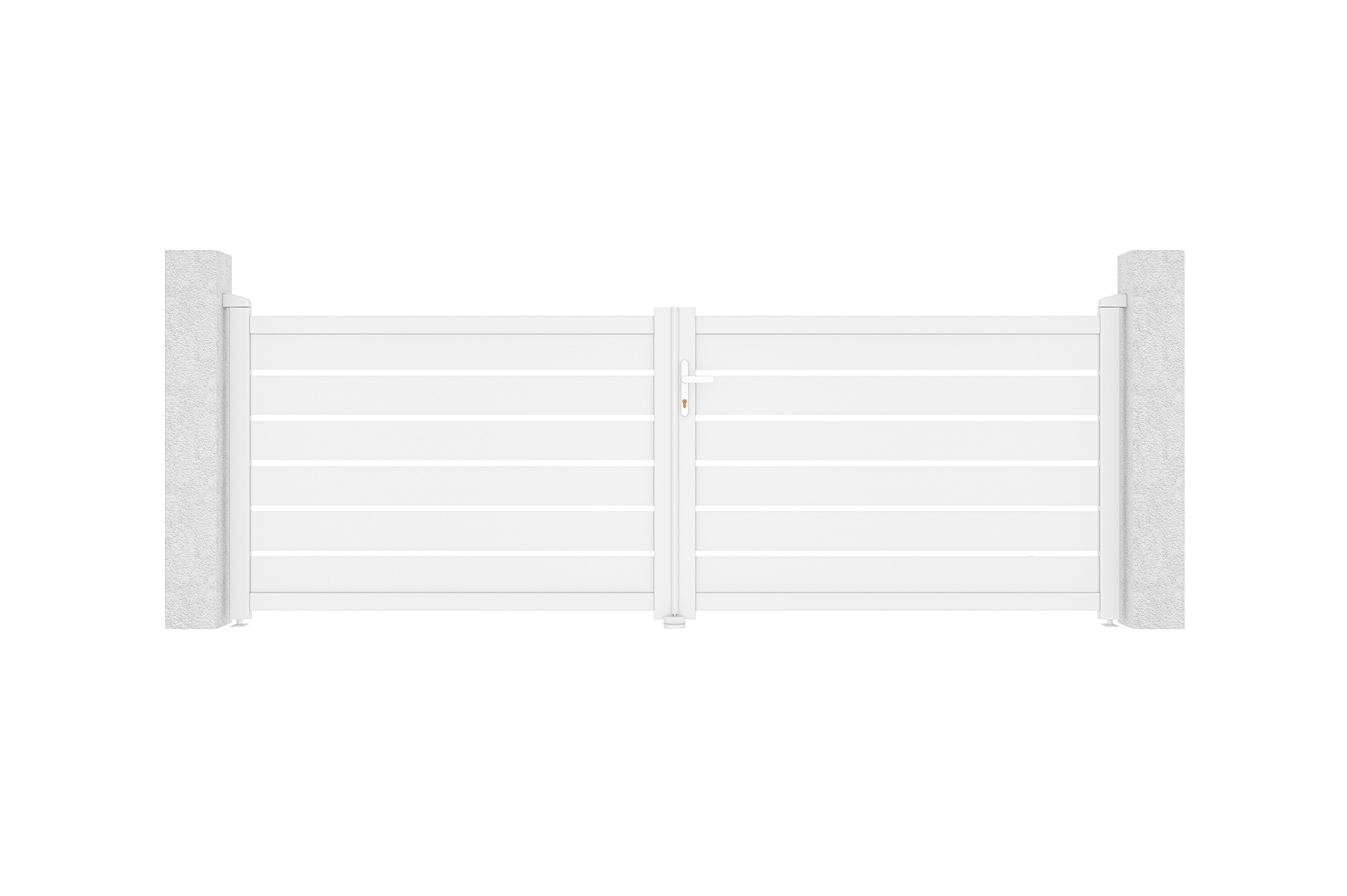 Portail battant 3,5m VOGEL H.120cm alu blanc + motorisation BUNKER B500 2