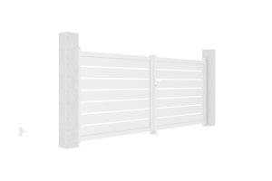 Draaipoort 3,5m VOGEL H.140 wit aluminium 3