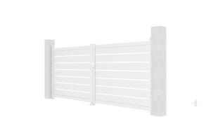 Draaipoort 3,5m VOGEL H.140 wit aluminium 4