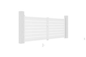 Draaipoort 3,5m VOGEL H.140 wit aluminium 11