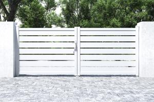 Draaipoort 3,5m VOGEL H.140 wit aluminium 9