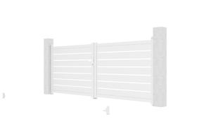 Draaipoort 3,5m VOGEL H.140 wit aluminium 12