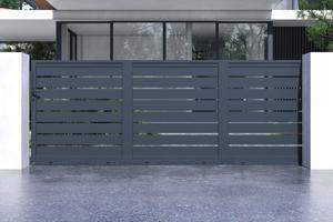 Schuifpoort 4,5m VOGEL H.160cm grijs aluminium 2
