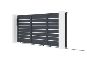 Schuifpoort 4,5m VOGEL H.160cm grijs aluminium 4