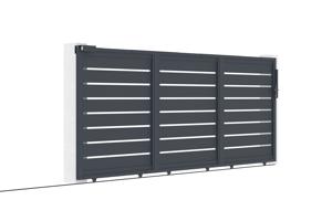 Schuifpoort 4,5m VOGEL H.160cm grijs aluminium 9