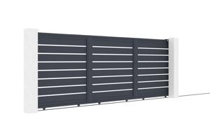 Schuifpoort 4,5m VOGEL H.160cm grijs aluminium 3