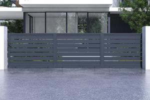 Portail coulissant 6m VOGEL H.140cm aluminium gris 2