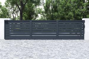 Portail coulissant 6m VOGEL H.140cm aluminium gris 6