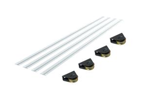 Kit 4 ruedas y 4 carriles para puerta corredera exterior​ main image