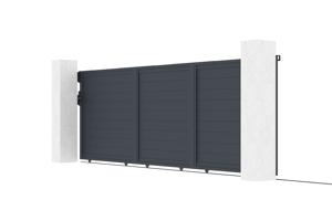 Portail coulissant 5m EIGER H.160cm aluminium gris 4