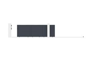 Portail coulissant 5m EIGER H.160cm aluminium gris 5