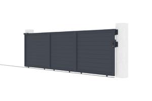 Portail coulissant 5m EIGER H.160cm aluminium gris 9