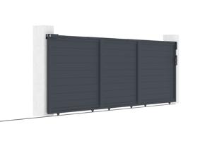 Portail coulissant 5m EIGER H.160cm aluminium gris 8