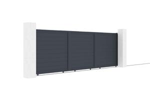 Portail coulissant 5m EIGER H.160cm aluminium gris 3