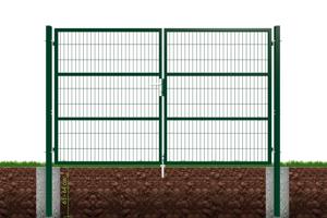 Portail grillagé 3m H.180cm RAZO + Portillon 1m RAZO H.180cm vert 9