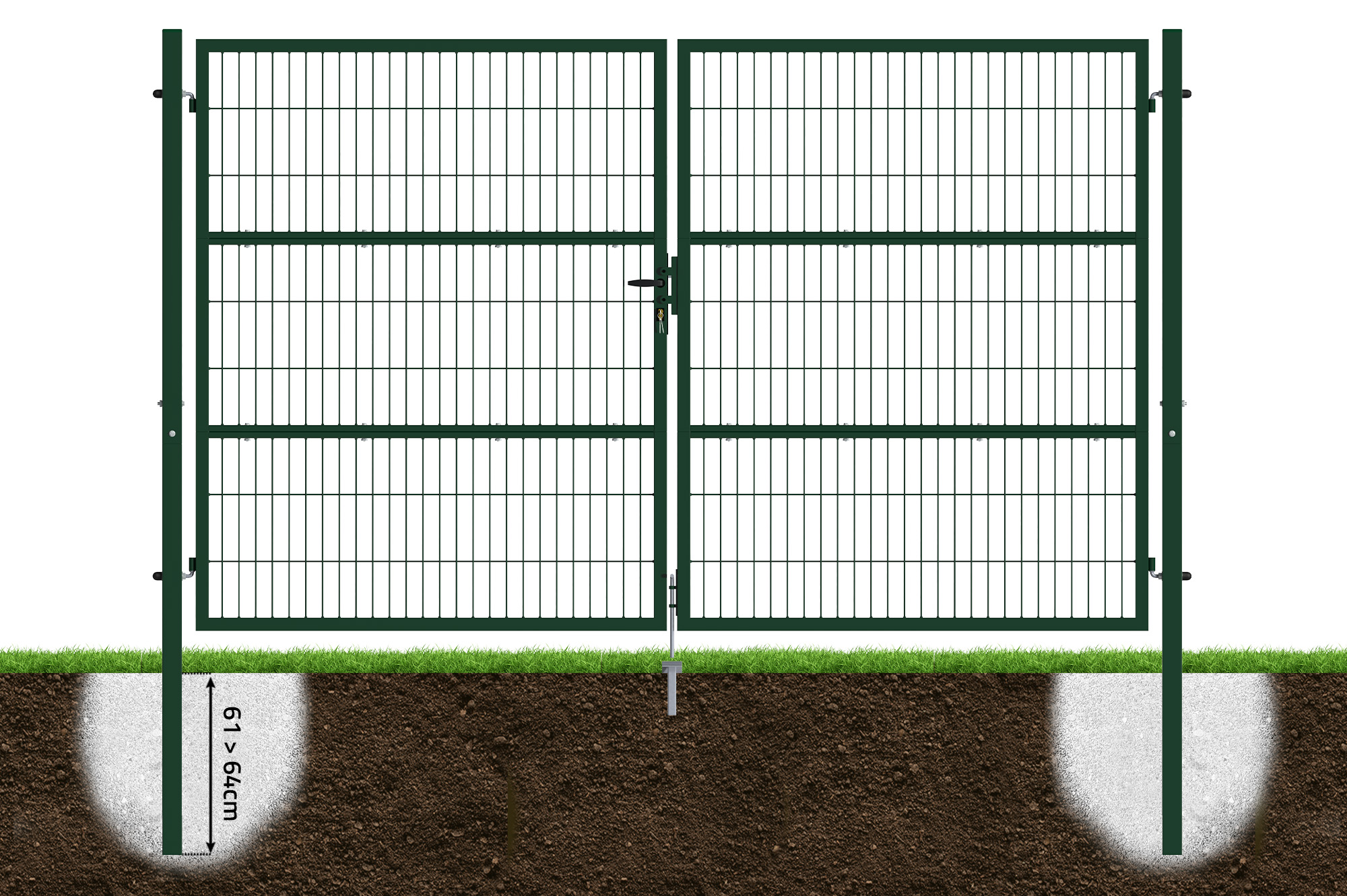 3m H.180cm RAZO mesh låge + 1m RAZO H.180cm Grøn låge 8