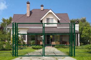Portail grillagé 3m H.180cm RAZO + Portillon 1m RAZO H.180cm vert 4