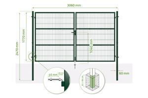 3m H.180cm RAZO mesh låge + 1m RAZO H.180cm Grøn låge 4