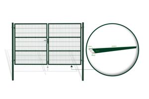 Portail grillagé 3m H.180cm RAZO + Portillon 1m RAZO H.180cm vert 6
