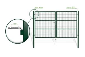 Portail grillagé 3m H.180cm RAZO + Portillon 1m RAZO H.180cm vert 8