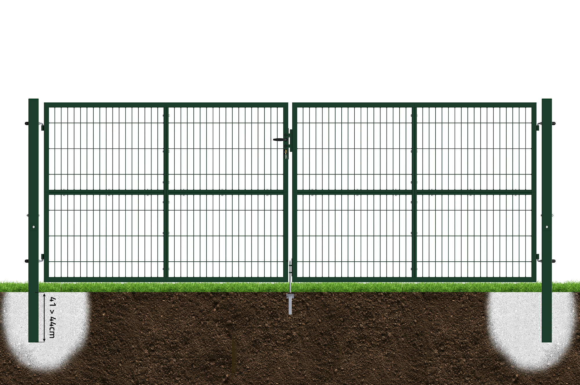 4m H.140cm RAZO mesh låge + 1m RAZO H.140cm Grøn låge 7