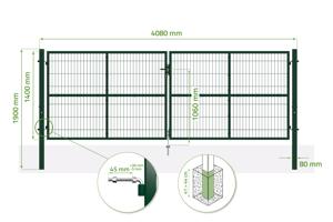 4m H.140cm RAZO mesh låge + 1m RAZO H.140cm Grøn låge 3