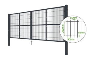 Mesh gate 4m H.140cm RAZO + side gate 1m RAZO H.140cm grey 4