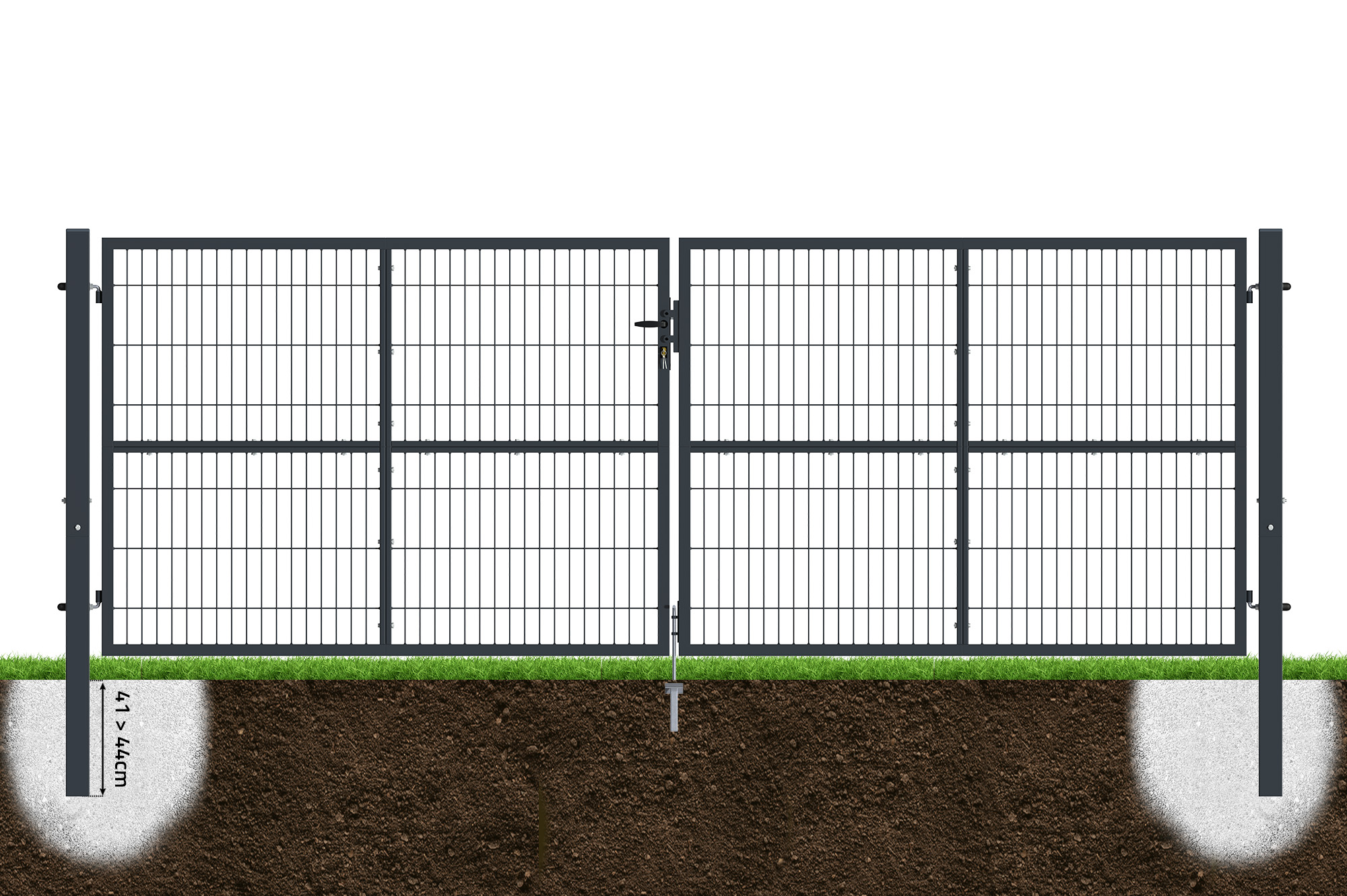Mesh gate 4m H.140cm RAZO + side gate 1m RAZO H.140cm grey 7
