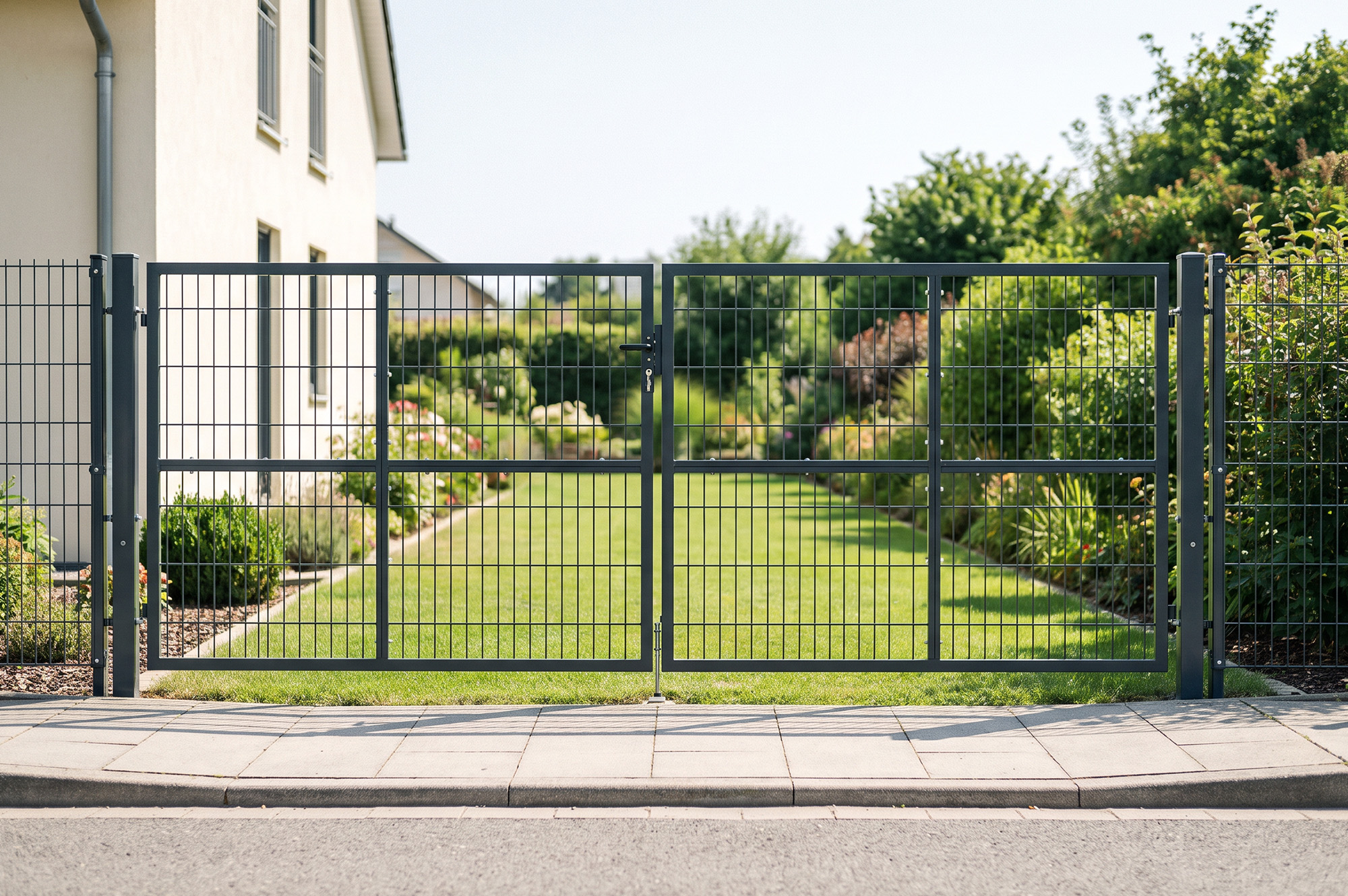 Mesh gate 4m H.140cm RAZO + side gate 1m RAZO H.140cm grey 8