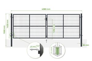 Mesh gate 4m H.140cm RAZO + side gate 1m RAZO H.140cm grey 3