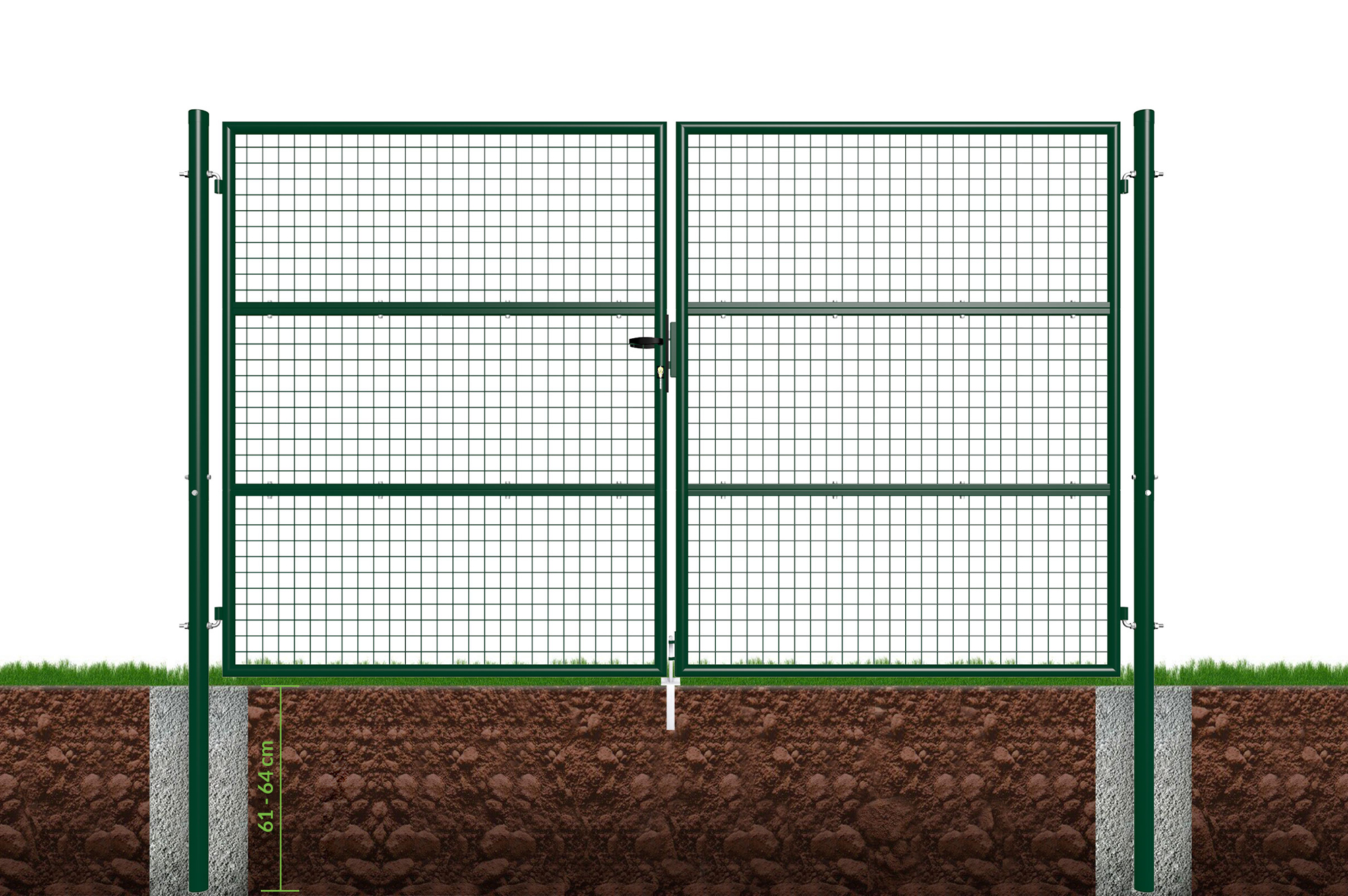 Portail grillagé OLGA 300x180cm Vert 9